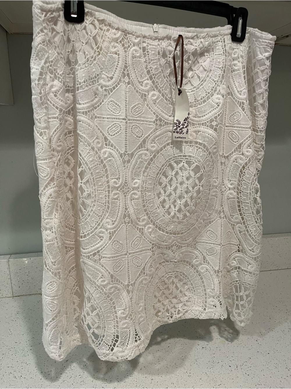White Crochet Midi Skirt by LuLaRoe - Elegant Patterned Lace